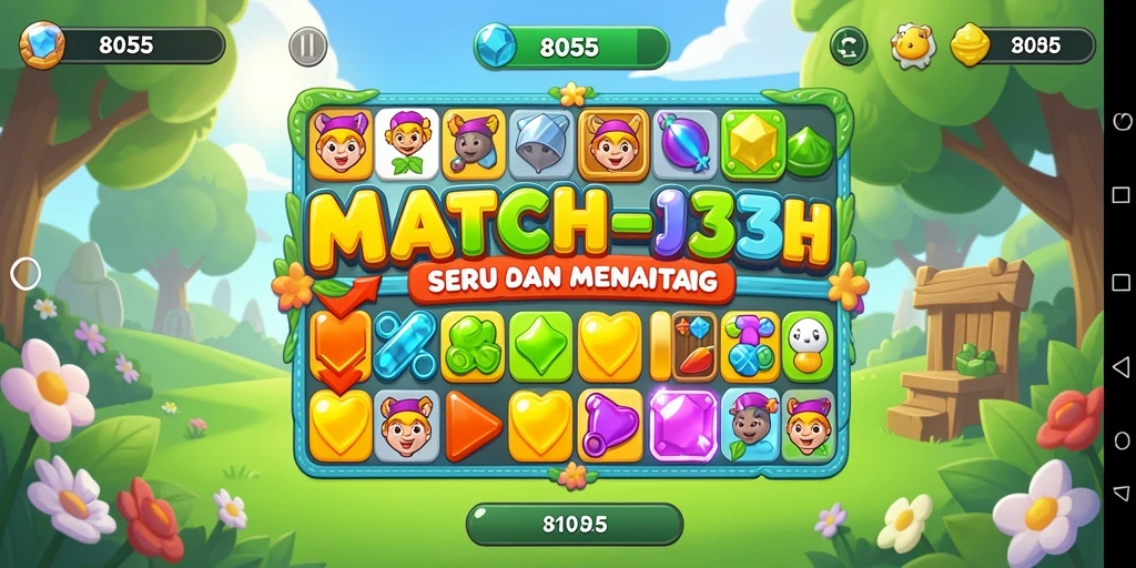 Tangkapan layar dari gameplay seru Match-3 di 8055.