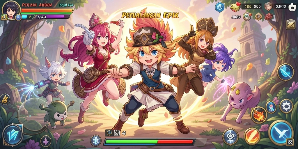 Gameplay seru dengan karakter Anime yang unik.