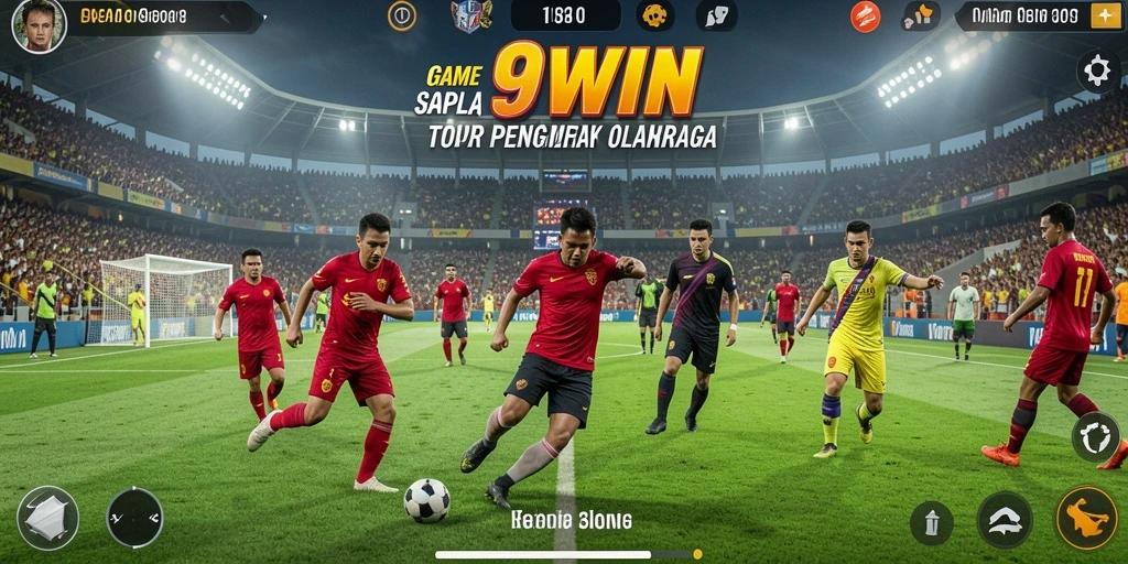 Tangkapan layar gameplay 9WIN dengan aksi sepak bola yang mendebarkan.