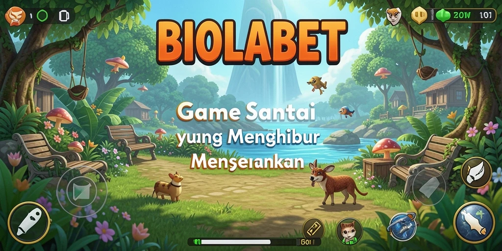 Gameplay santai BIOLABET dengan grafik cerah.