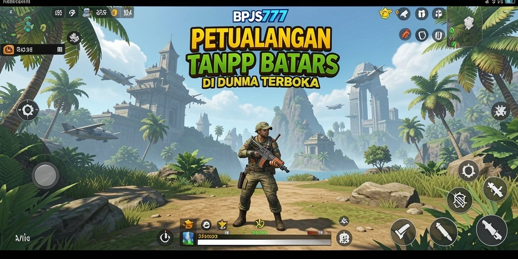 Screenshot gameplay BPJS777 menunjukkan dunia terbuka yang menawan.