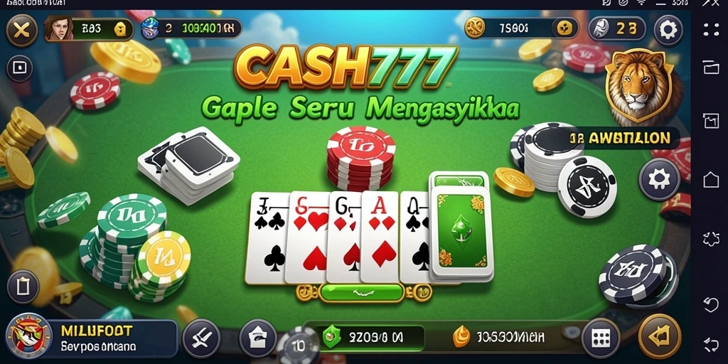 Tampilan gameplay CASH777 yang menampilkan keseruan bermain Gaple.