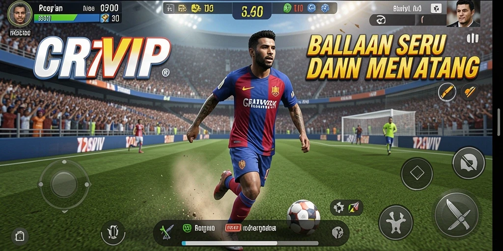 Screenshot gameplay CR7VIP menampilkan aksi balapan yang cepat dan mendebarkan.