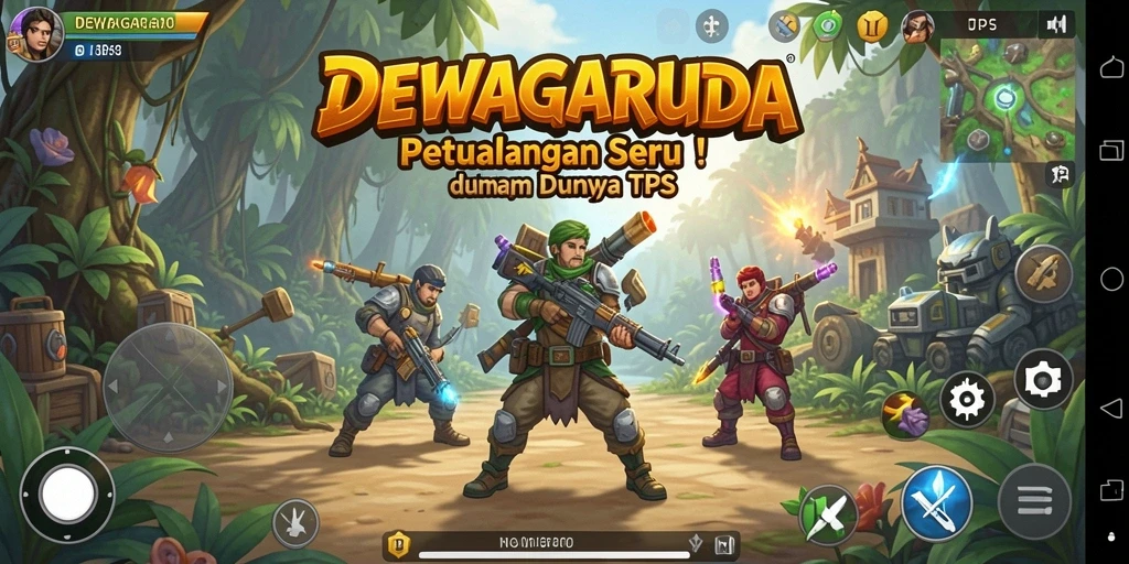 Gameplay seru di DEWAGARUDA yang menampilkan aksi TPS.