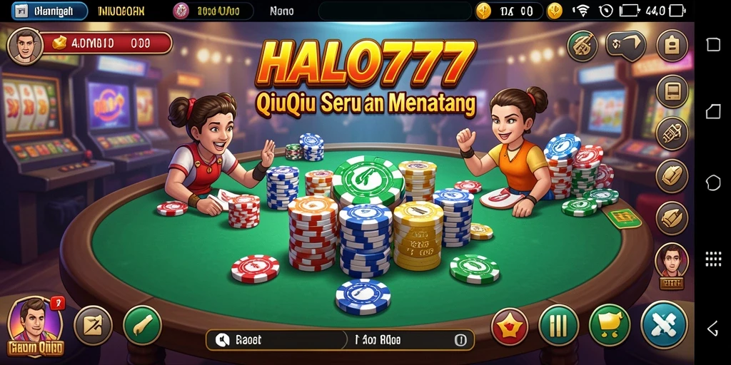Screenshot gameplay HALO777 yang menunjukkan kartu QiuQiu yang menarik.
