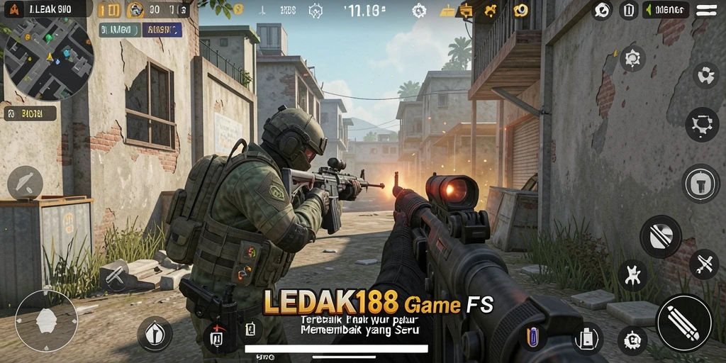 Screenshot LEDAK188 menampilkan gameplay FPS yang intens dan seru.