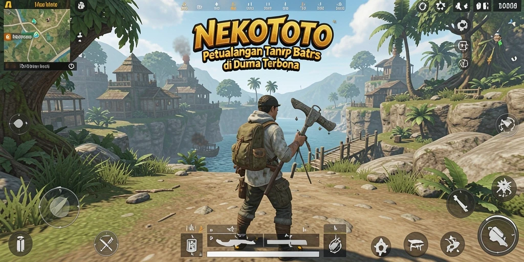 Screenshot gameplay NEKOTOTO yang menampilkan eksplorasi dunia terbuka dengan karakter yang dinamis.