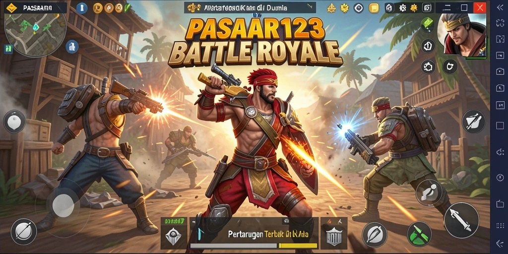 Gameplay menegangkan dalam arena Battle Royale PASAR123.