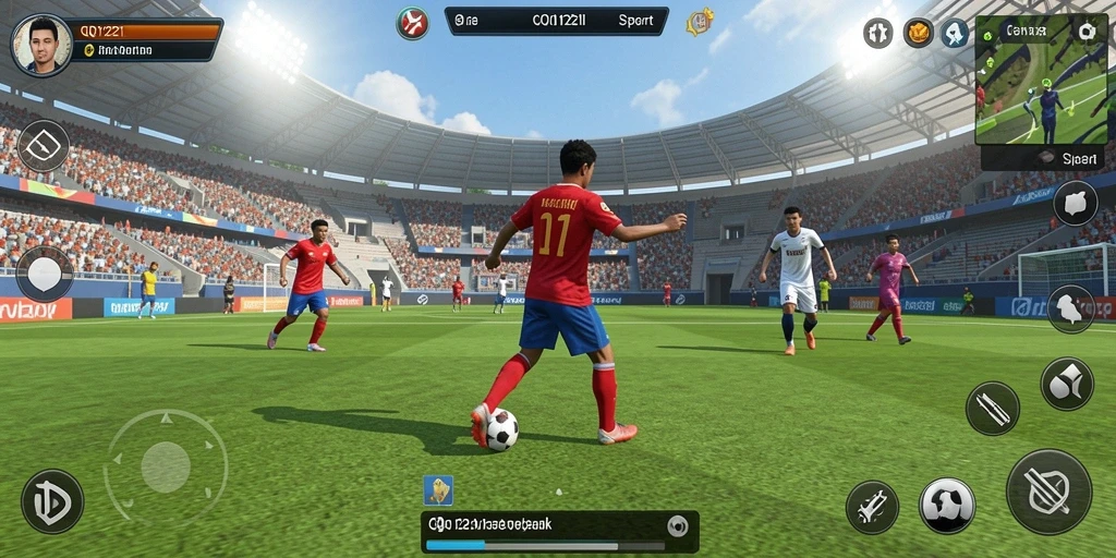 Tampilan screenshot utama <strong>QQ1221</strong> yang menunjukkan suasana pertandingan yang intens.