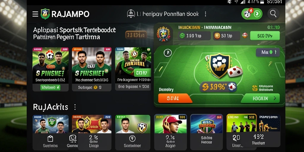 Tampilan menarik dan interaktif dari aplikasi RAJAMPO dalam taruhan olahraga.