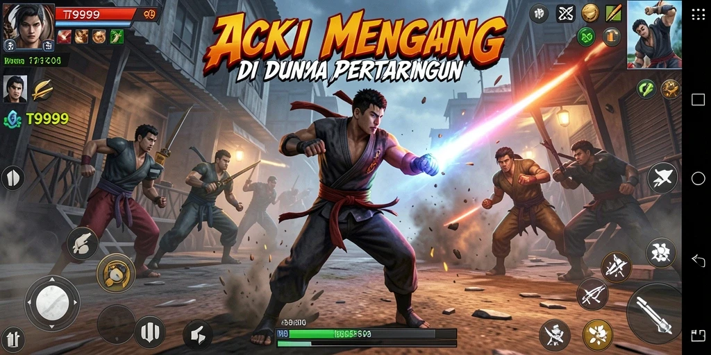 Tangkapan layar menampilkan pertempuran seru dalam T9999.